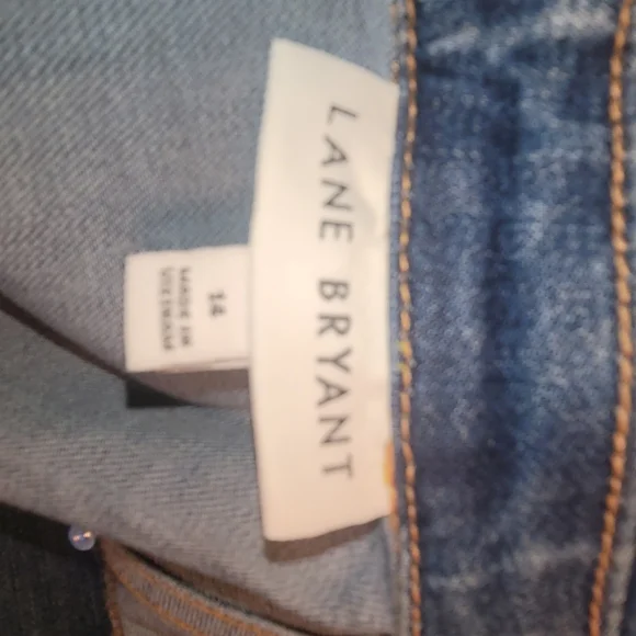 Lane Bryant Long Denim Jean Jacket Trench Coat Style Sz 14 - Picture 10 of 12